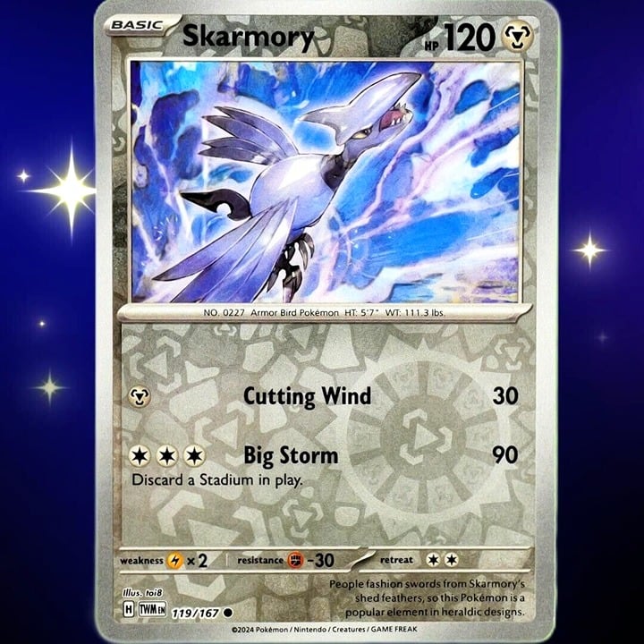 Skarmory - Reverse Holo - Pokemon Scarlet & Violet Twilight Masquerade #119/167