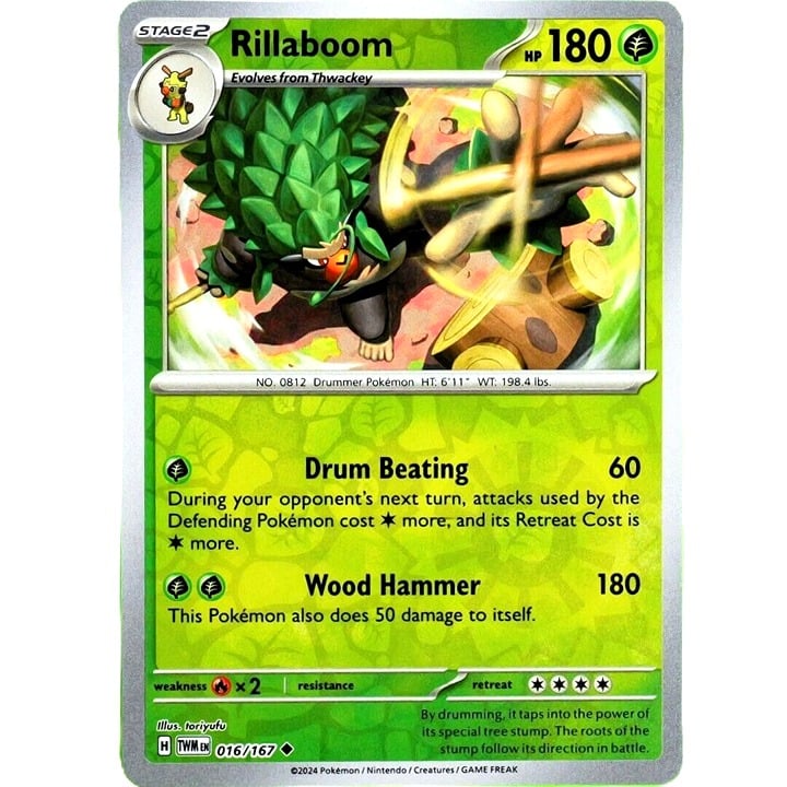 Rillaboom - Reverse Holo - Pokemon Scarlet & Violet Twilight Masquerade #016/167