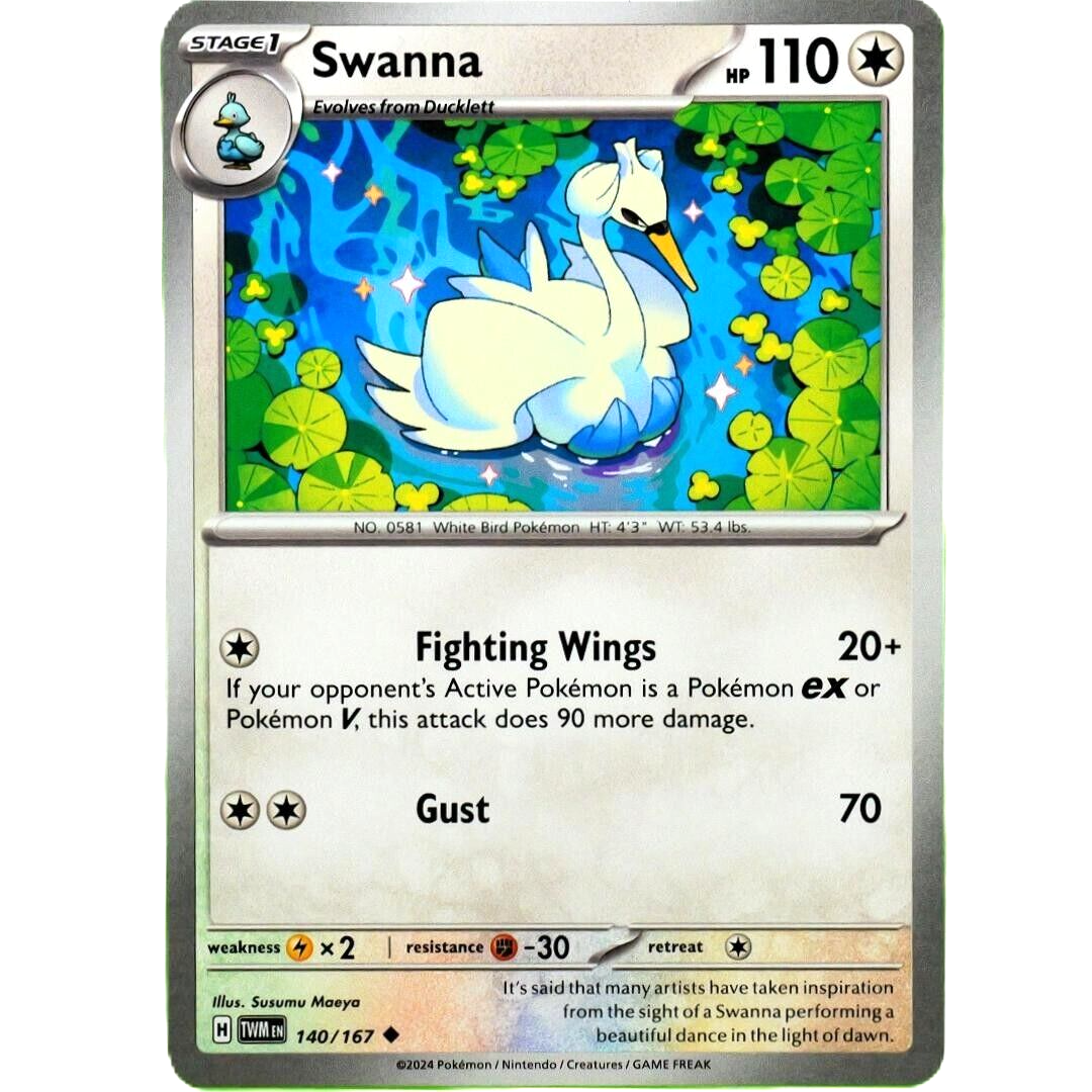 Swanna - Uncommon - Pokemon TCG Scarlet & Violet Twilight Masquerade #140/167