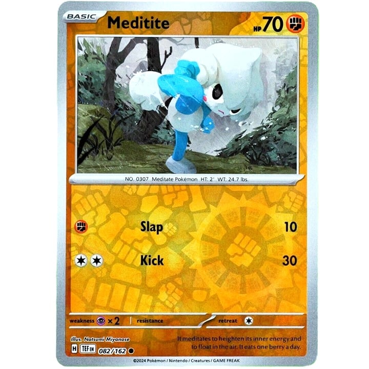 Meditite - Reverse Holo - Pokemon TCG Scarlet & Violet Temporal Forces #082/162