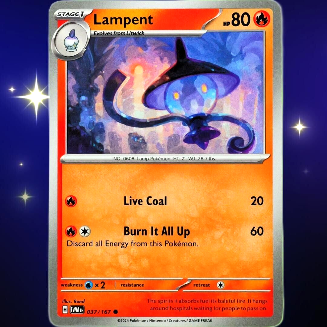 Lampent - Common - Pokemon TCG Scarlet & Violet Twilight Masquerade #037/167