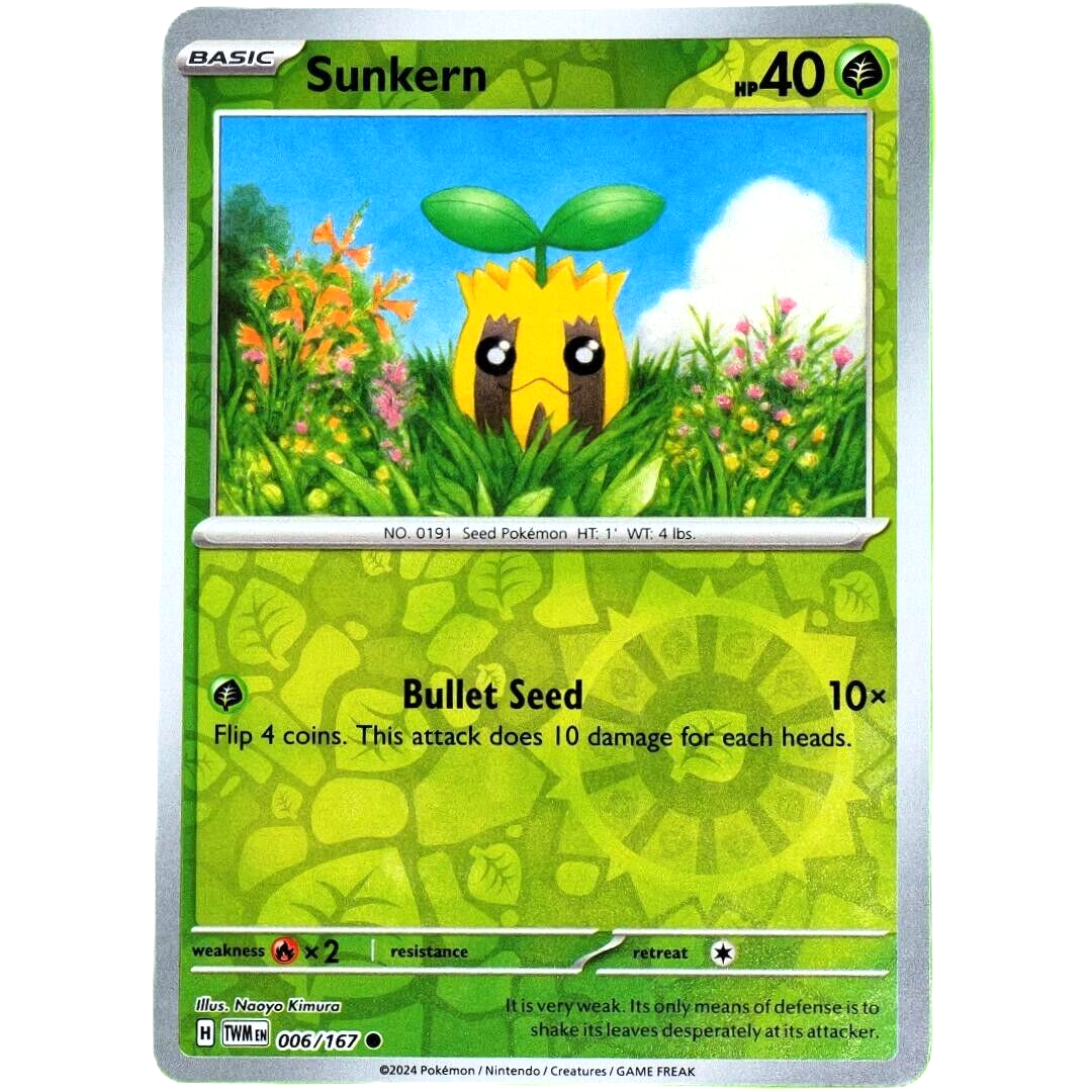 Sunkern - Reverse Holo - Pokemon Scarlet & Violet Twilight Masquerade #006/167