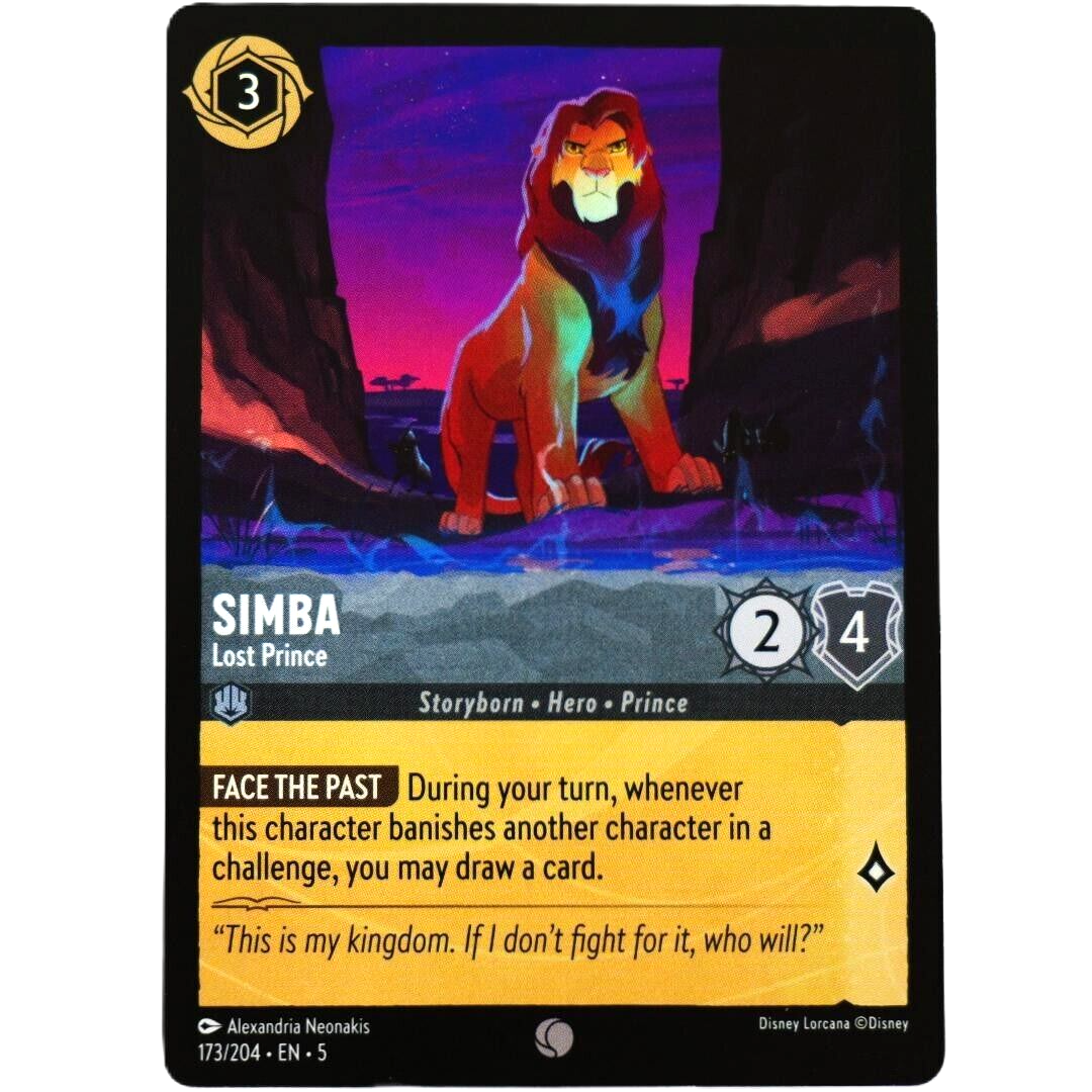 Simba Lost Prince - Common - Disney Lorcana TCG Shimmering Skies #173/204