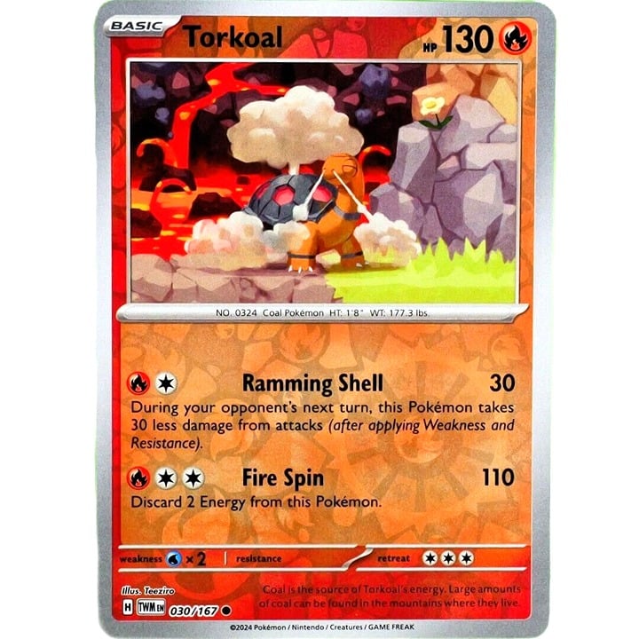 Torkoal - Reverse Holo - Pokemon Scarlet & Violet Twilight Masquerade #030/167