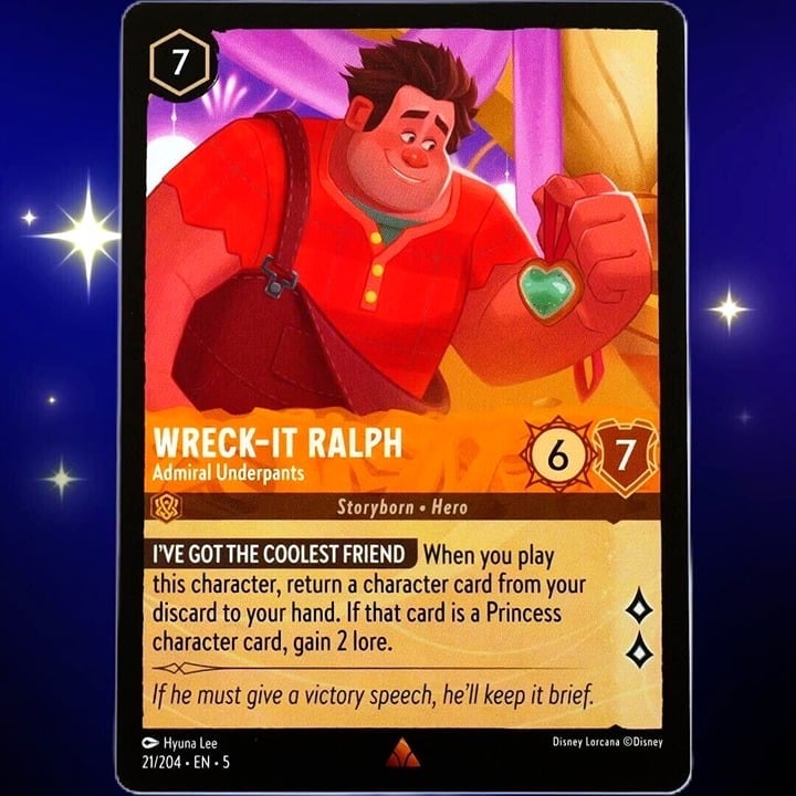 Wreck-It-Ralph Admiral Underpants - Rare - Lorcana TCG Shimmering Skies #21/204