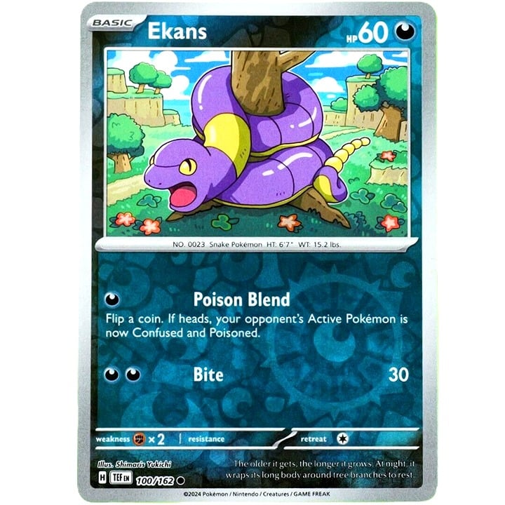 Ekans - Reverse Holo - Pokemon TCG Scarlet & Violet Temporal Forces #100/162