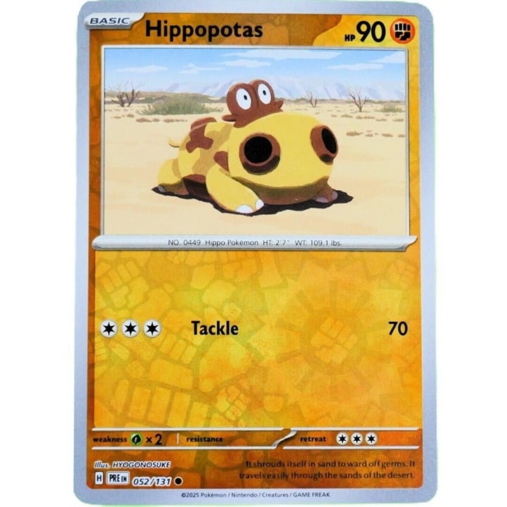 Hippopotas - Reverse Holo - Pokemon TCG Prismatic Evolutions #052/131