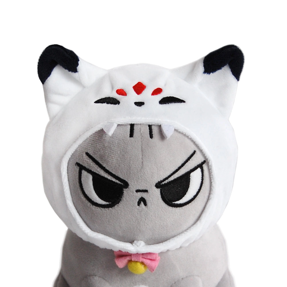 Angry Cat Plush - Orange Tabby - with Spirit Fox Hat that Fits Real Cats!