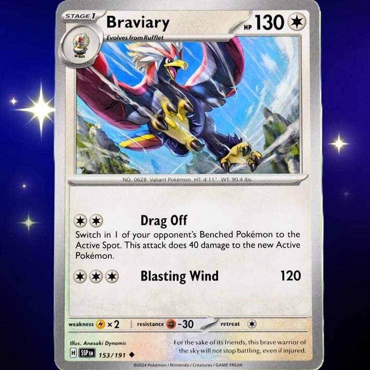 Braviary - Uncommon - Pokemon TCG Surging Sparks #153/191