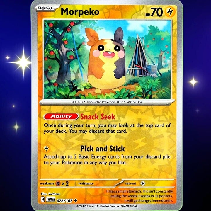 Morpeko - Reverse Holo - Pokemon Scarlet & Violet Twilight Masquerade #072/167