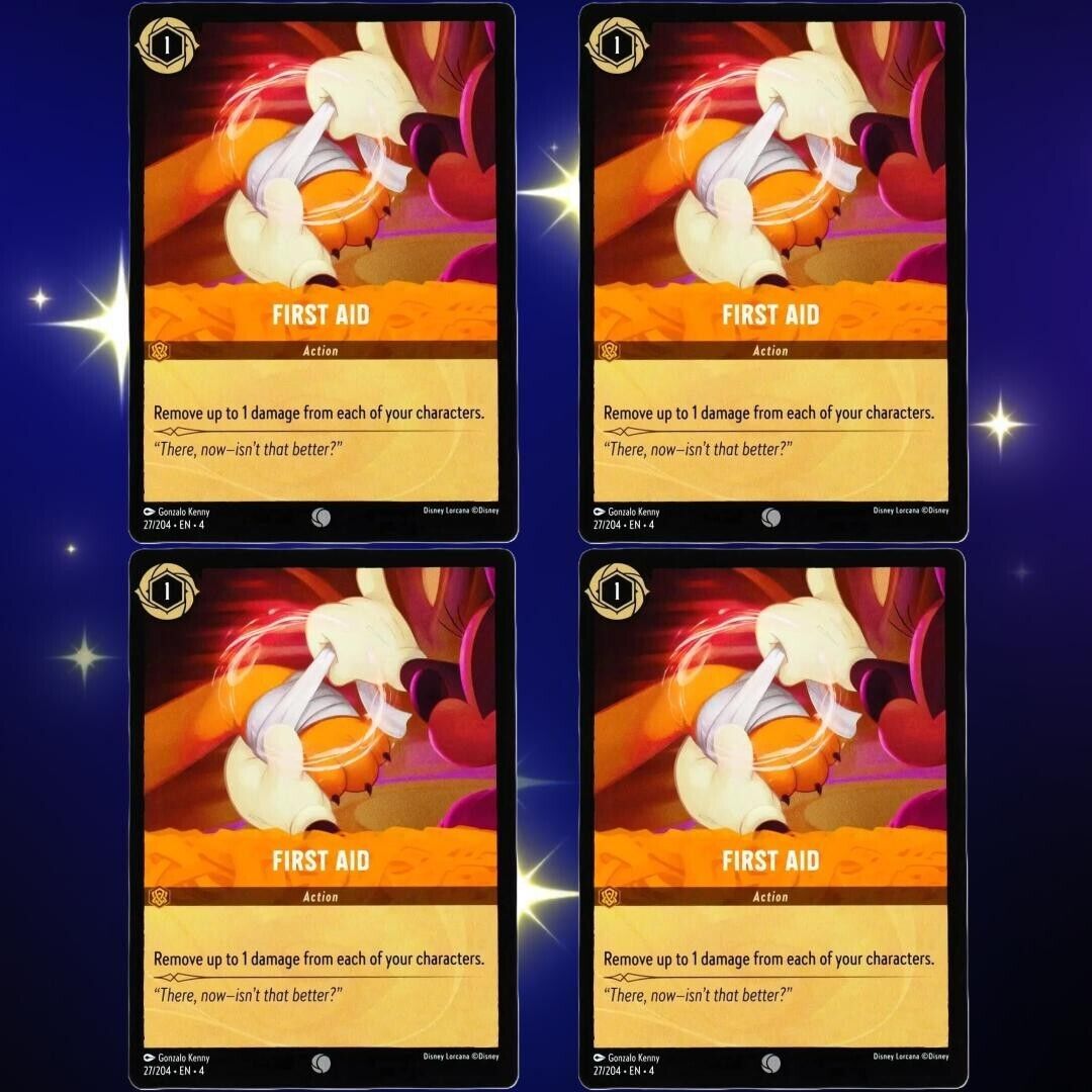 4x First Aid Action Card - Common - Disney Lorcana TCG Ursula's Return #27/204