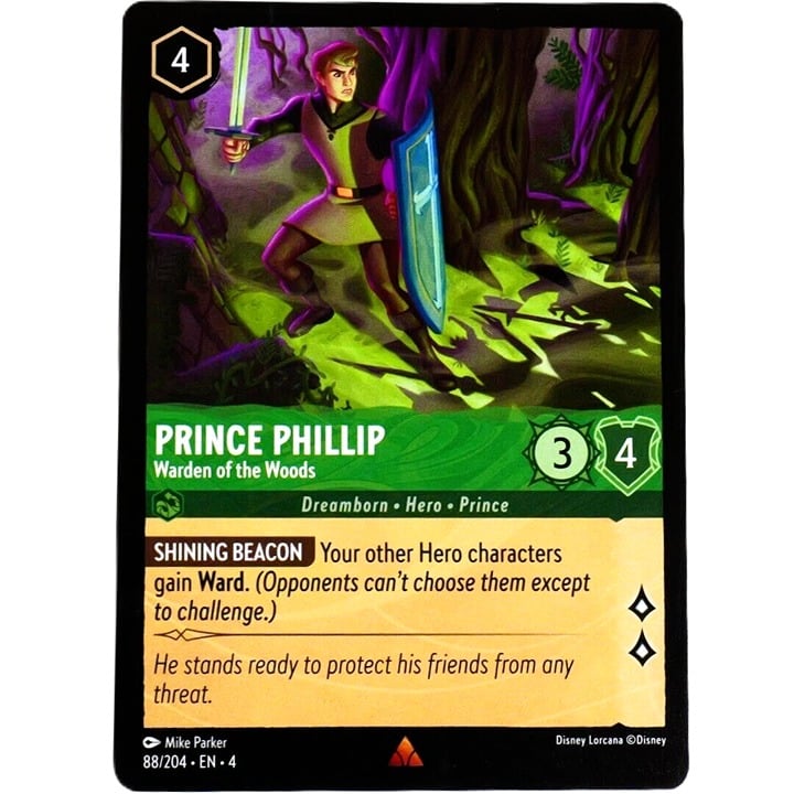 Prince Phillip Warden of the Woods - Rare - Lorcana TCG Ursula's Return #88/204