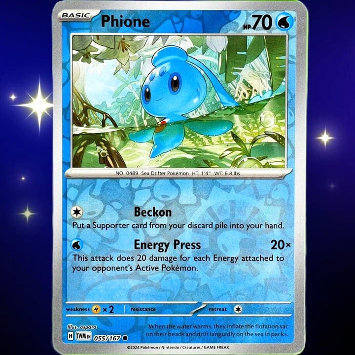 Phione - Reverse Holo - Pokemon TCG Scarlet & Violet Twilight Masquerade 055/167