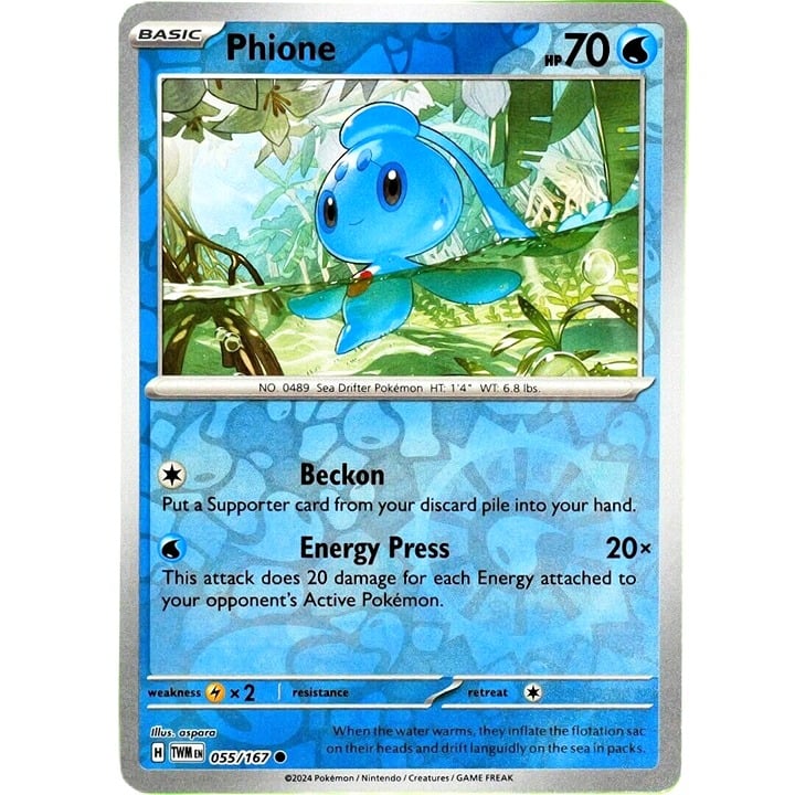 Phione - Reverse Holo - Pokemon TCG Scarlet & Violet Twilight Masquerade 055/167