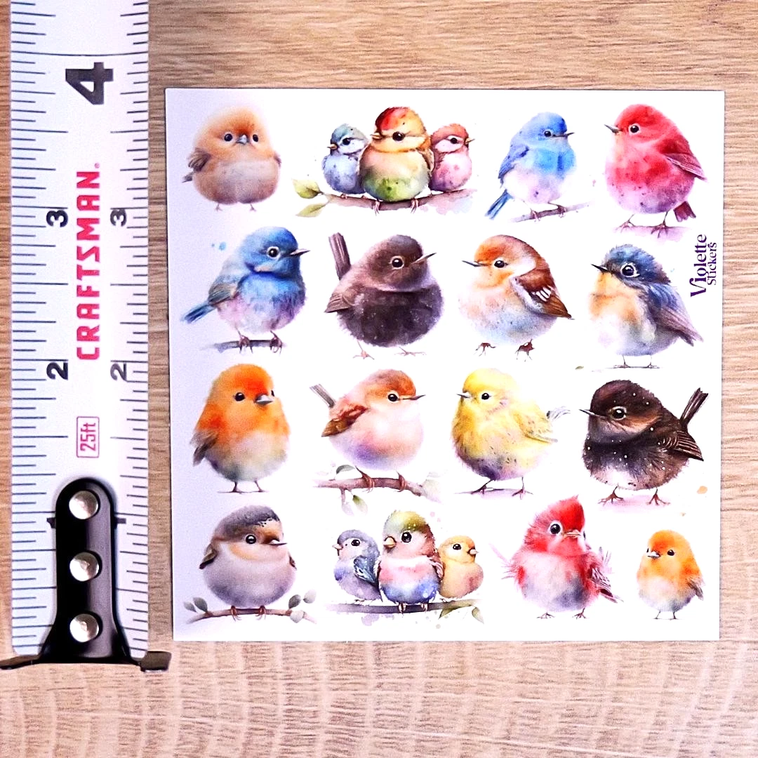 Chubby Birds Stickers - Bird & Nature Sticker Sheets
