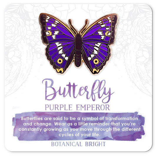 Purple Emperor Butterfly Enamel Pin