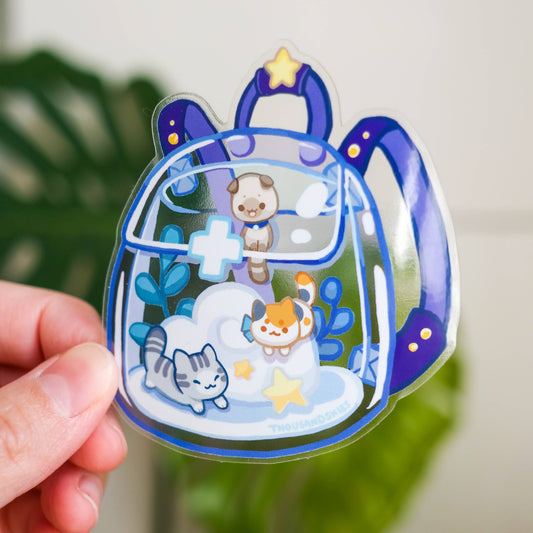 Kitten Sticker - First Meow Kit - Kitten's Bag - Transparent - Waterproof Vinyl