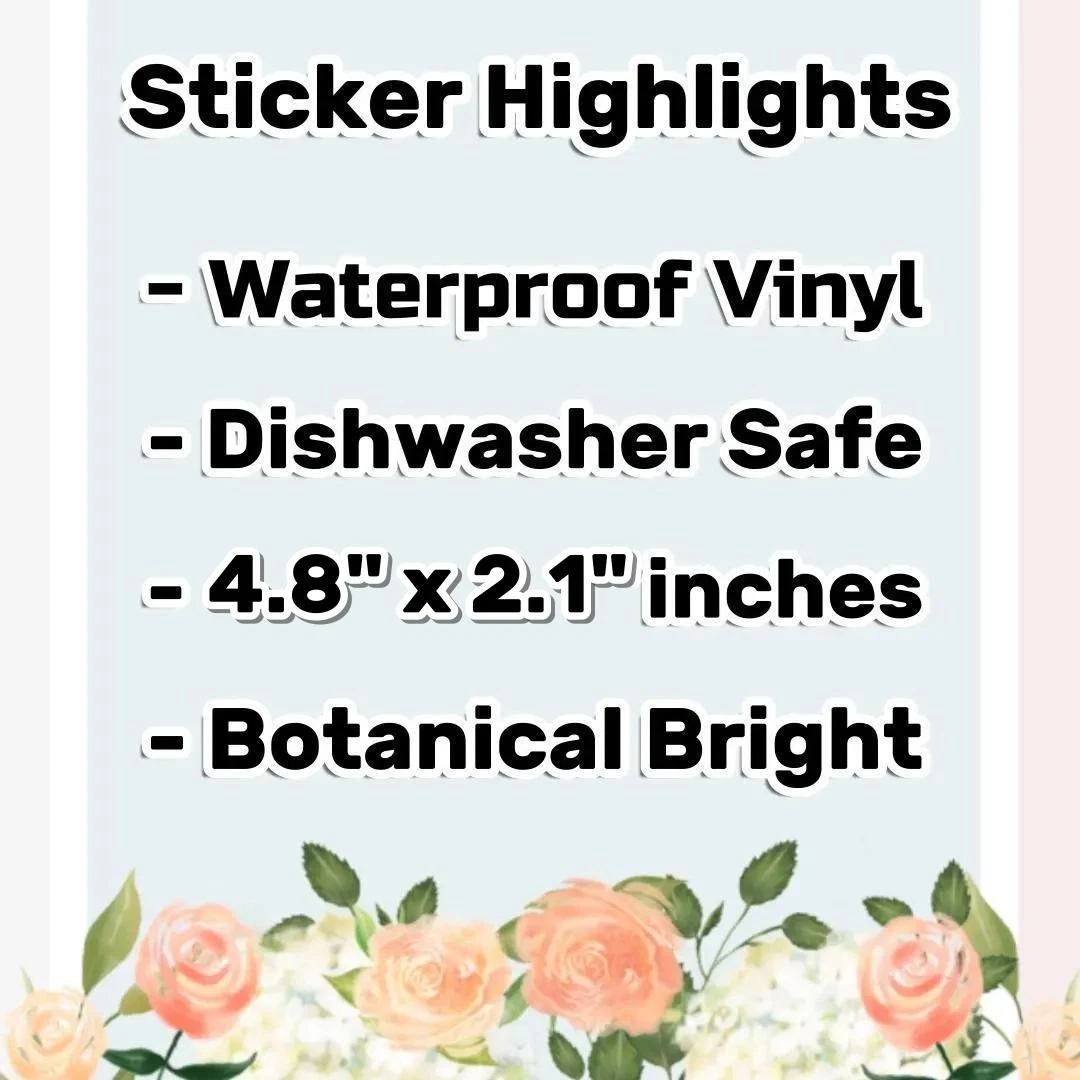 Cherry Blossom Branch Sticker - Waterproof Vinyl Flower Decal - Spring Florals
