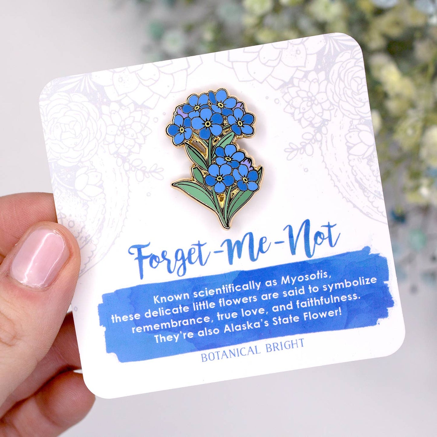 Forget-Me-Not Enamel Pin - Alaska State Flower