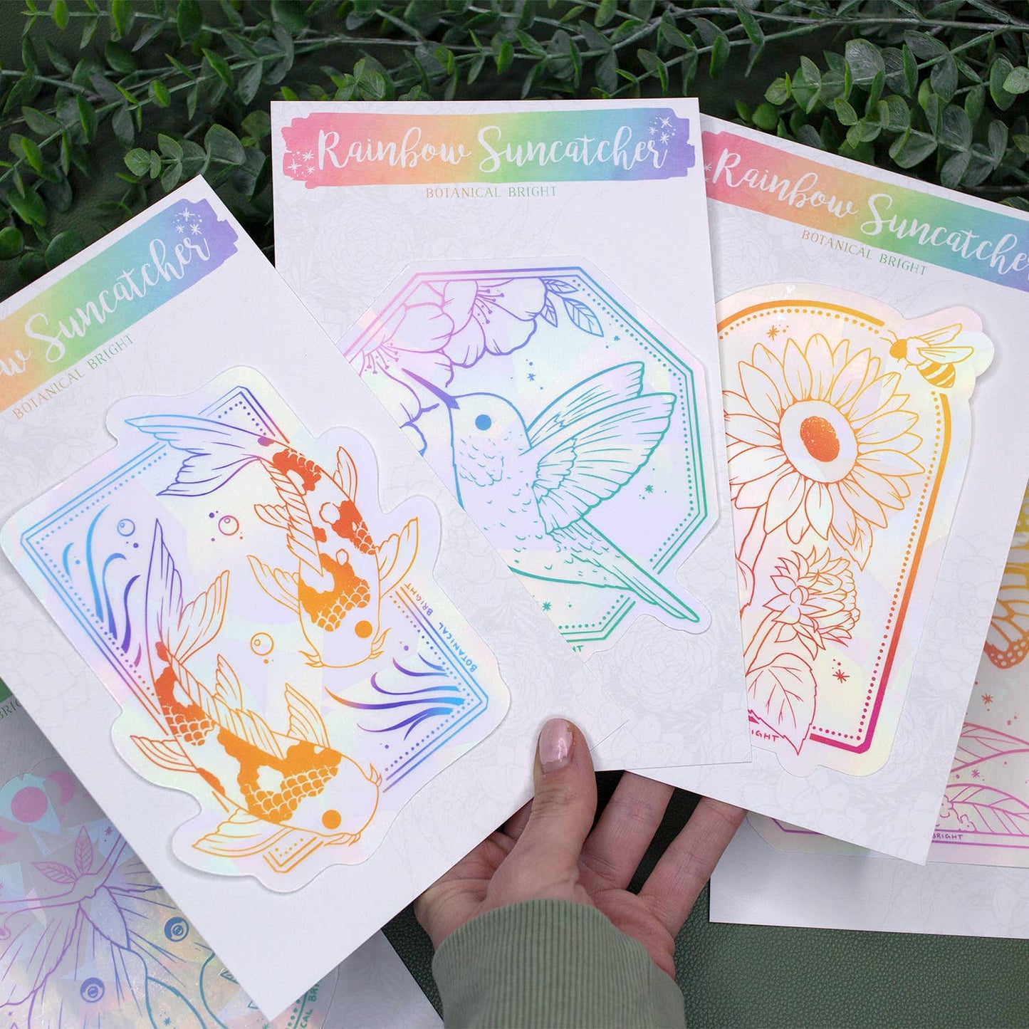 Sunflower & Bee Sun Catcher Rainbow Maker Window Sticker - Indoor Window Decal