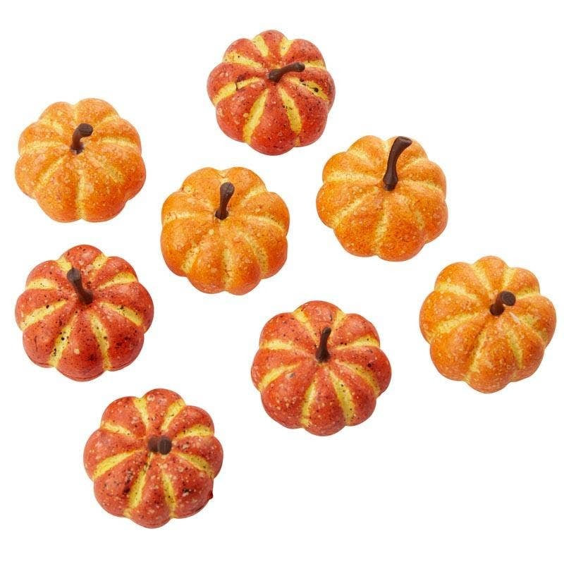 Dark Orange Miniature Artificial Pumpkins - 1-1/4" Inch - Fall & Halloween Crafts