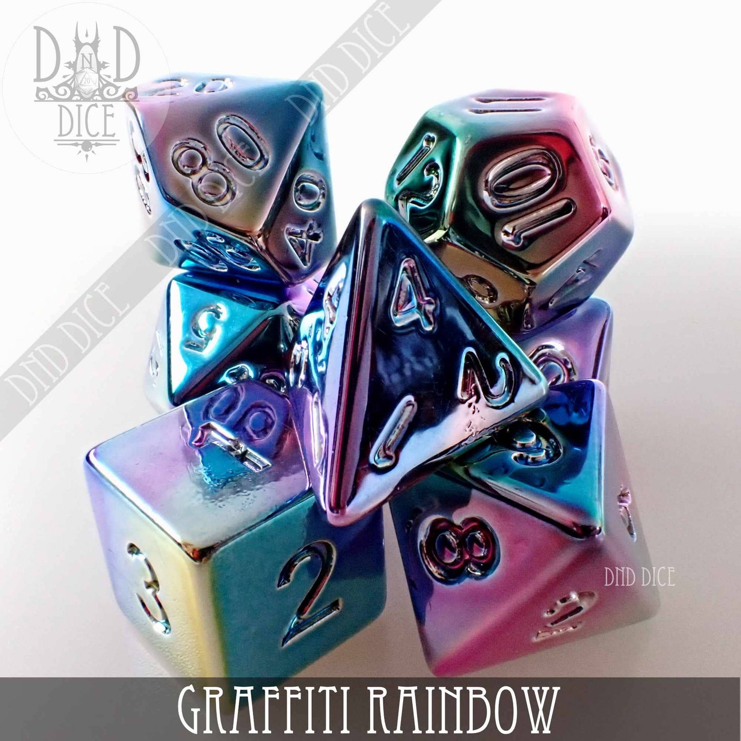 Dice Set - Graffiti Rainbow - 7 Acrylic Dice