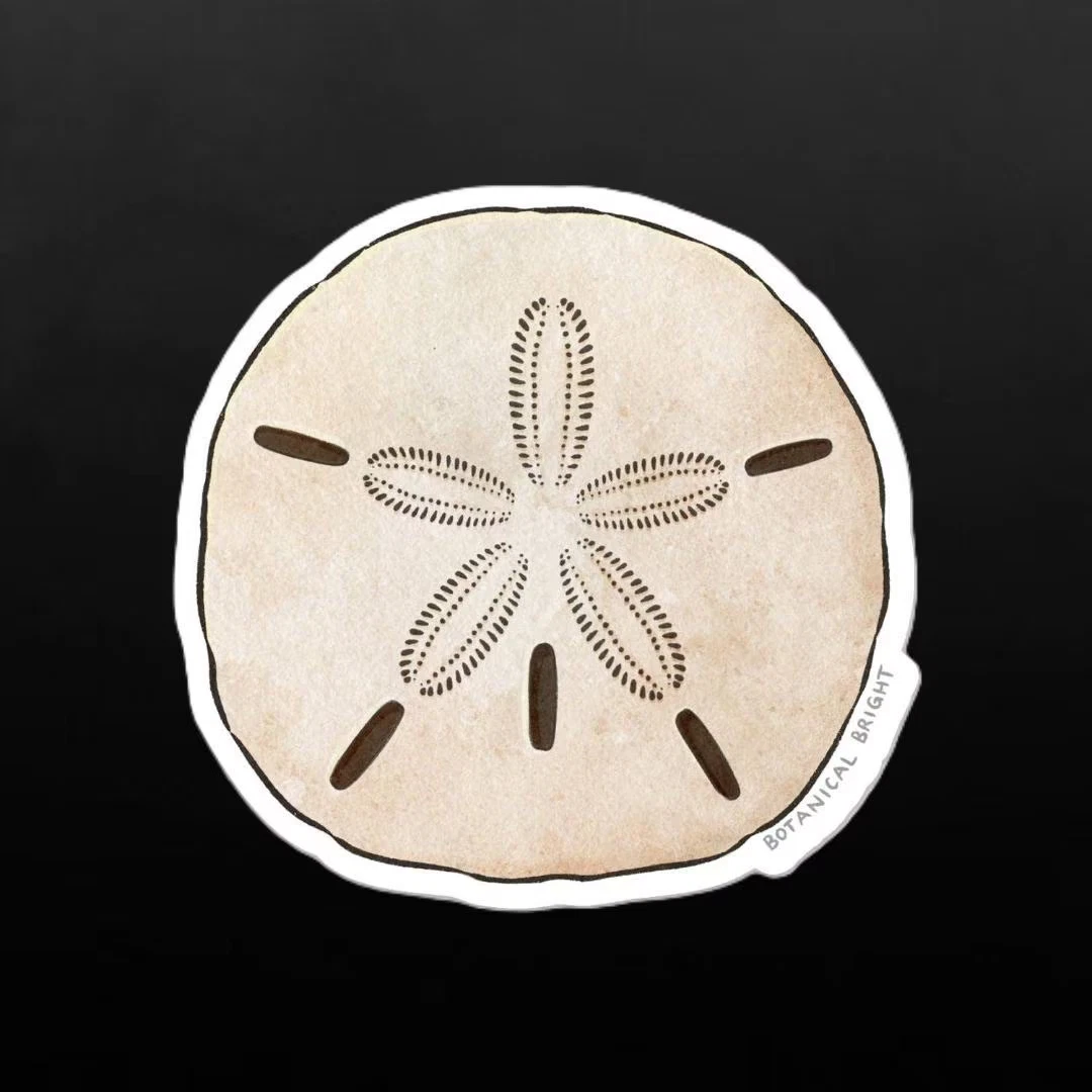 Sand Dollar Sticker - Waterproof Vinyl Beach, Ocean, & Coastal Decal