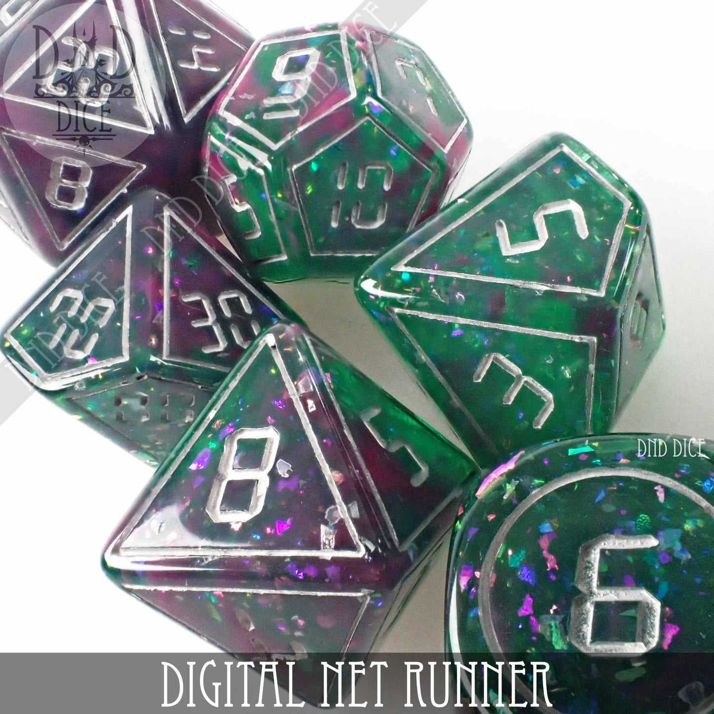 Dice Set - Digital Net Runner - 7 Resin Dice