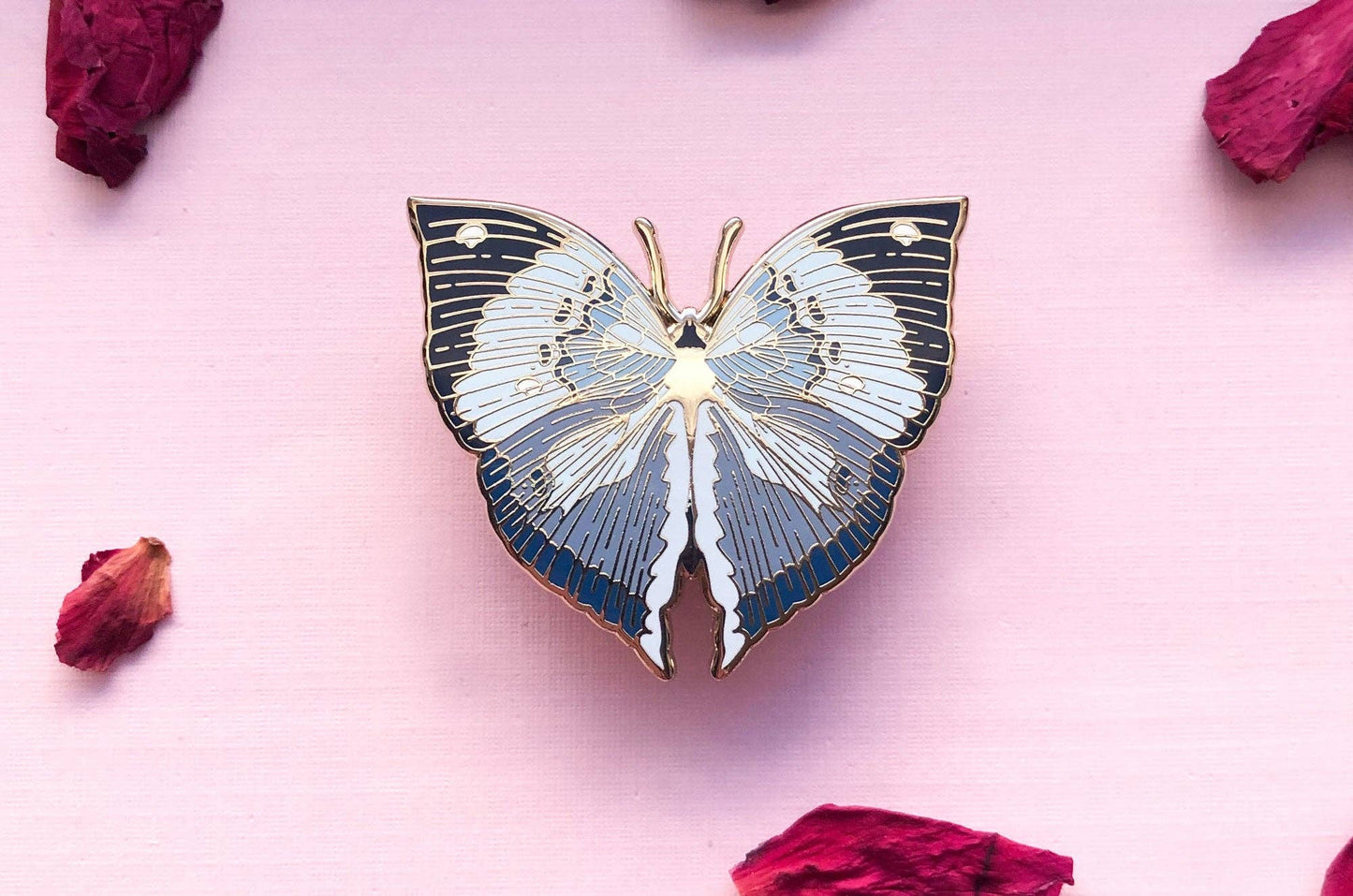 Blue Oakleaf Butterfly Enamel Pin