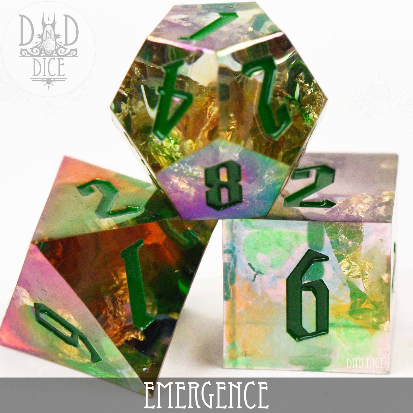 Dice Set - Emergence - Handmade - 7 Resin Dice