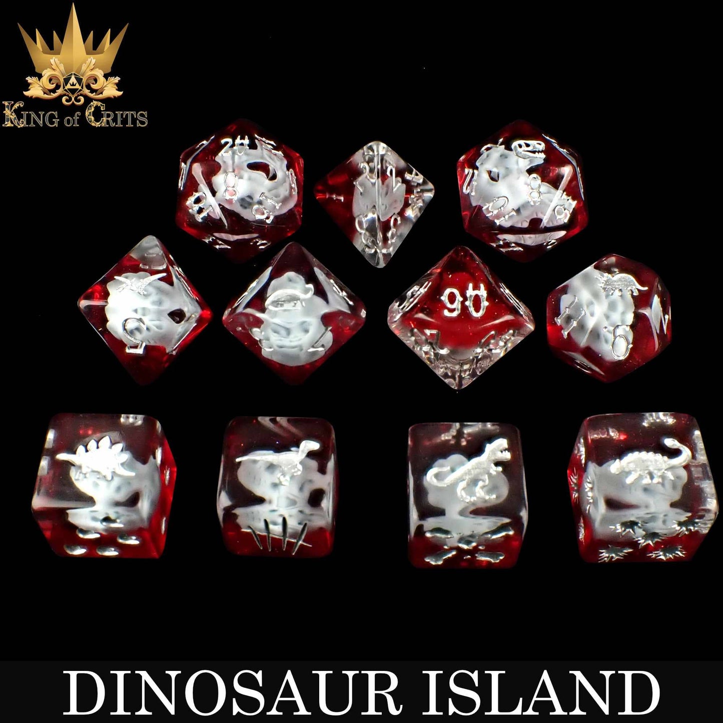 Dice Set - Dinosaur Island - 11 Resin Dice