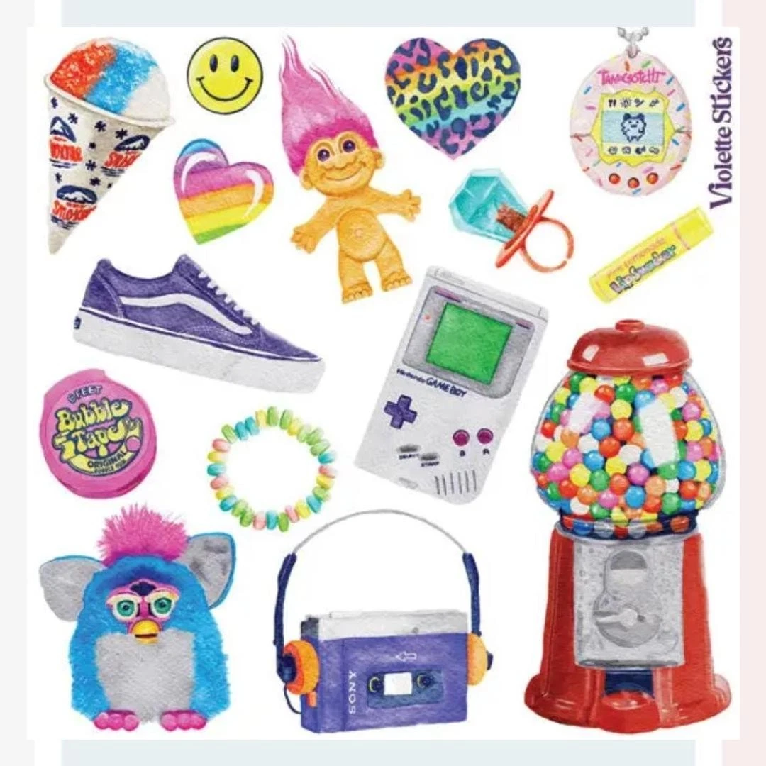 90s Nostalgia Stickers - Retro & Vintage Pop Culture Sticker Sheets
