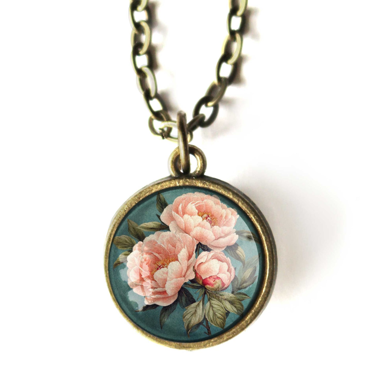 Pink Peony Pendant Necklace - Spring - Indiana State Flower