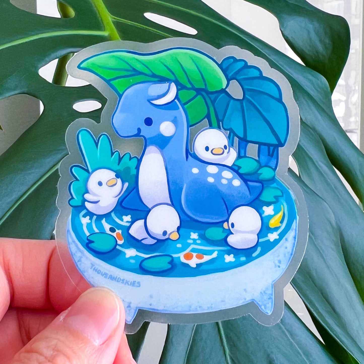 Lochness Monster Sticker - Bonsai Garden - Transparent - Waterproof Vinyl