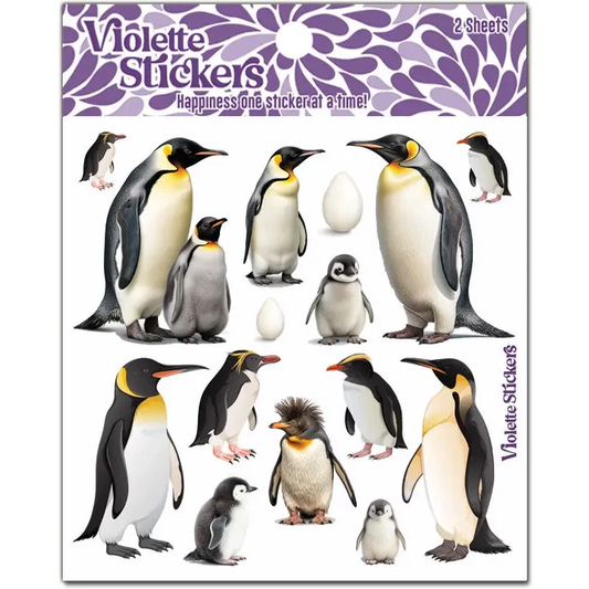 Penguin Stickers - Realistic Arctic Animal Sticker Sheets