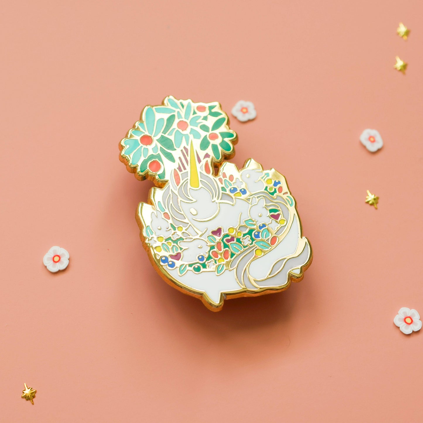 Unicorn Enamel Pin - Bonsai Garden - Mythical Creature