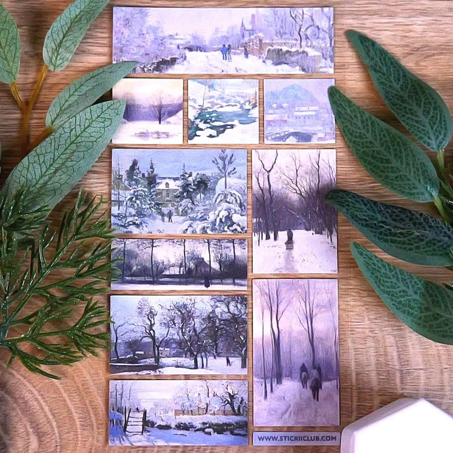 Winter Landscape Stickers - Scenic Snowy Sticker Sheet