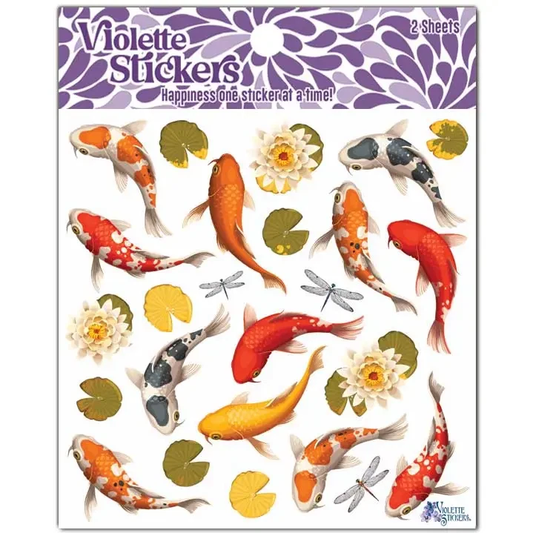Koi Fish Stickers - Garden & Nature Pond Sticker Sheets
