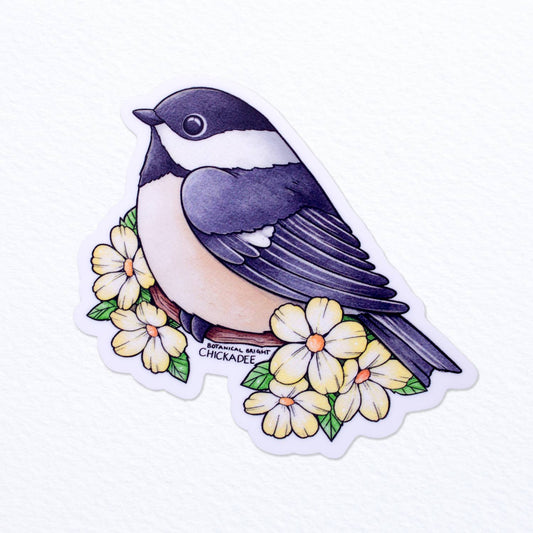 Chickadee Bird Sticker - Waterproof Vinyl