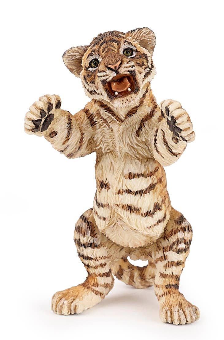 Standing Tiger Cub Figure - Wild Animal Toy - Hand Painted - Collectible - Papo 50269