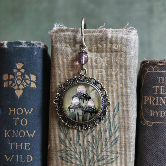 Moody Inky Cap Mushroom Bookmark - Cottage Core - Bronze