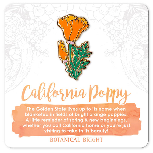 California Poppy Enamel Pin (Version 2) - California State Flower