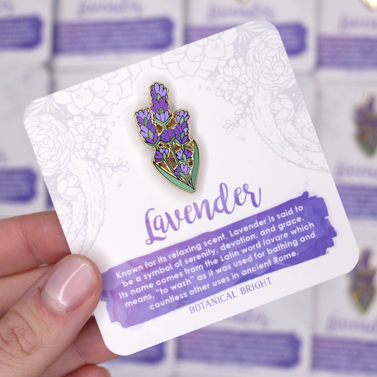 Lavender Flower Enamel Pin