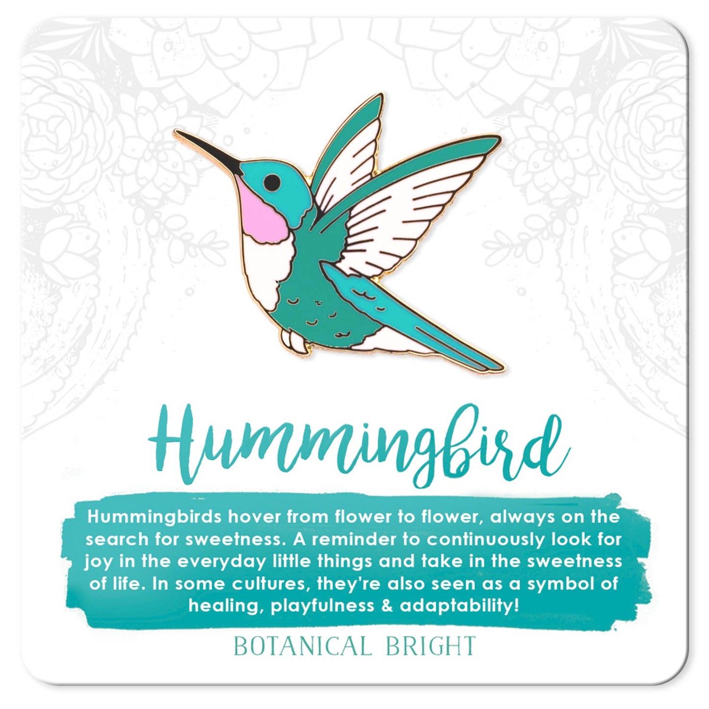 Hummingbird Enamel Pin - Gold Plated Nature Jewelry - Bird & Wildlife Brooch