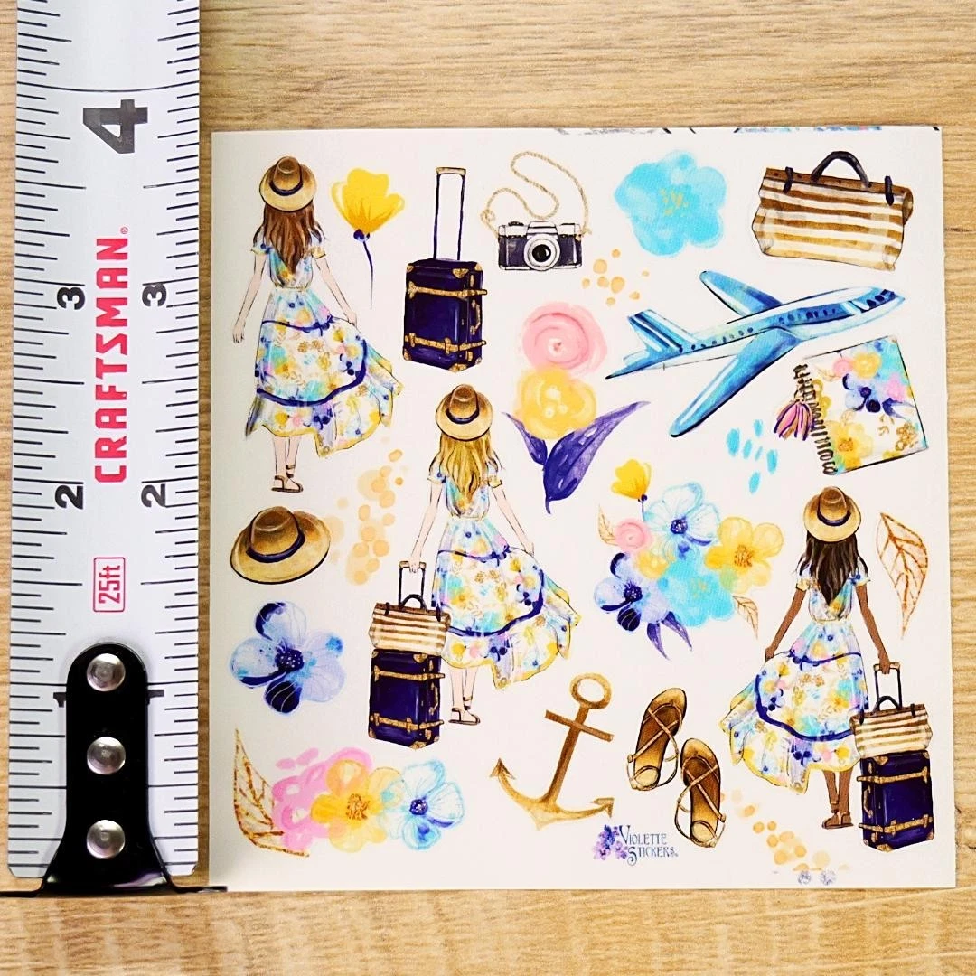 Vacation Stickers - Colorful Travel Sticker Sheets