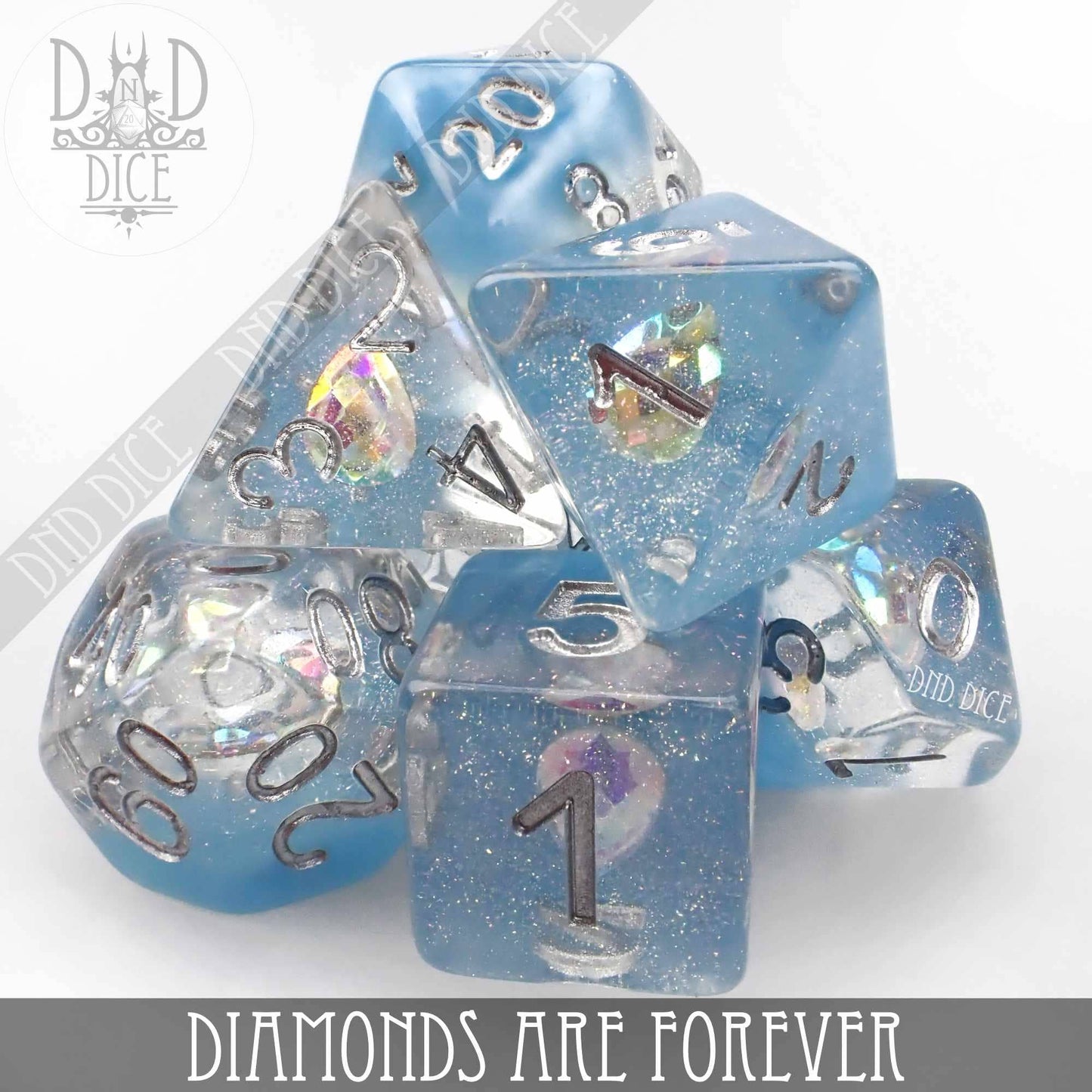 Dice Set - Diamonds Are Forever - 7 Resin Dice