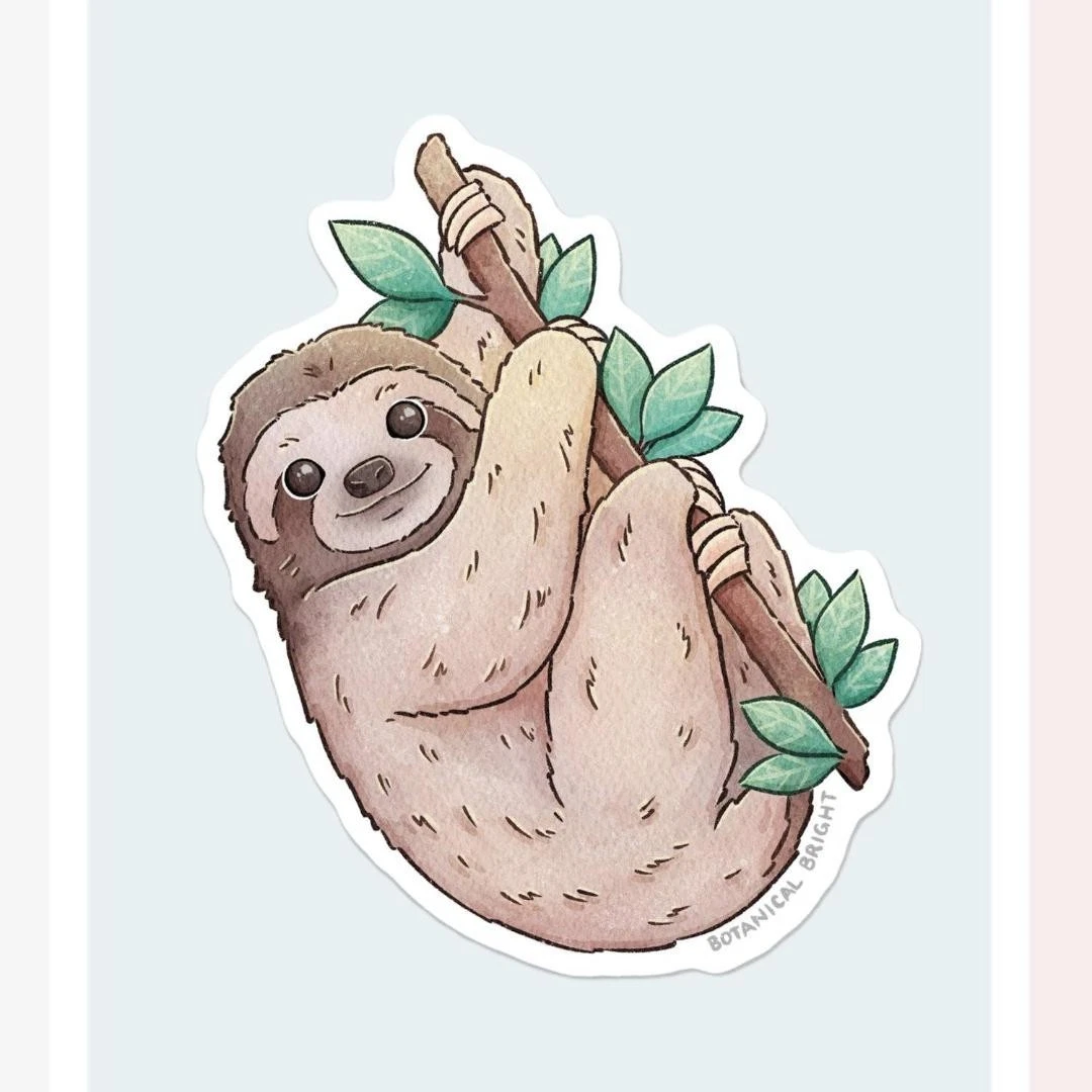Sloth Sticker - Waterproof Vinyl Wild Animal & Nature Decal