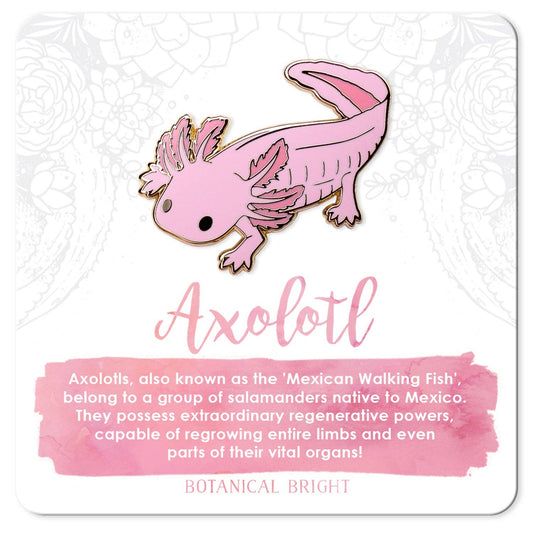 Axolotl Enamel Pin - Gold Plated Base