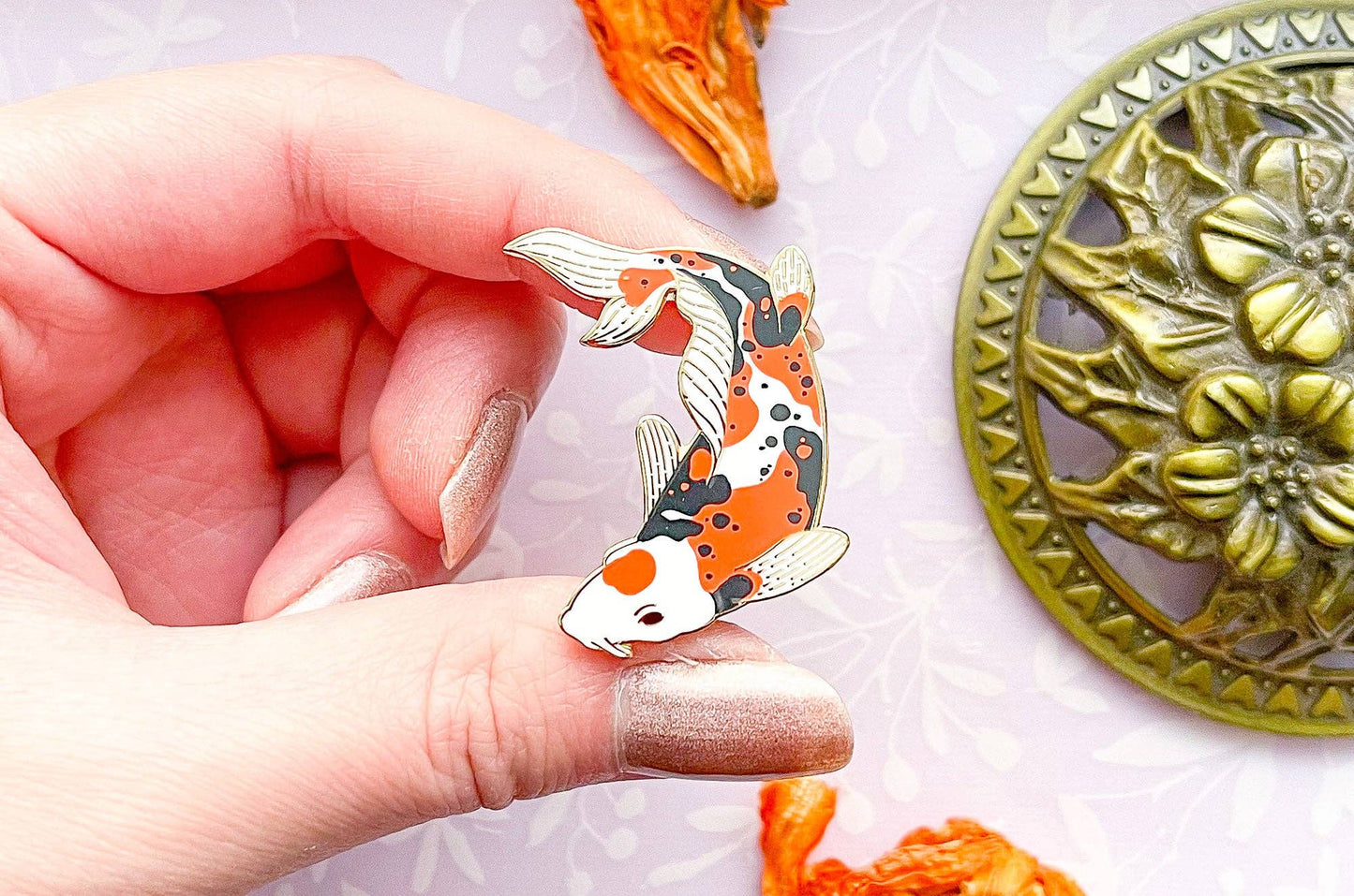 Doitsu Sanke Koi Fish Enamel Pin