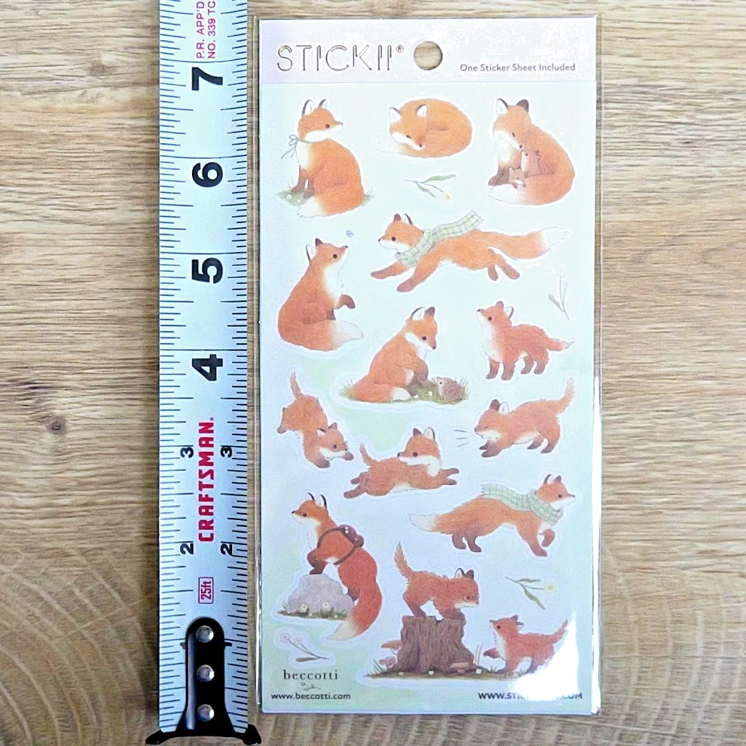 Lovely Little Foxes Stickers - 1 Winter Sticker Sheet Sheet